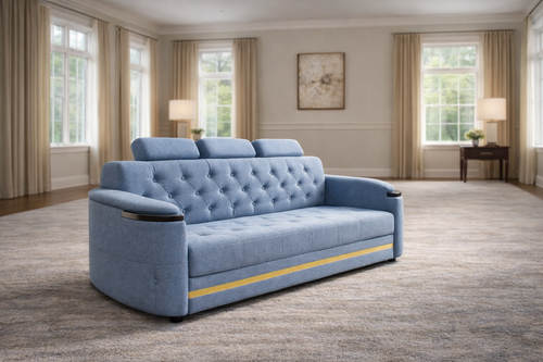 Aurelio Luxe 3-Seater Sofa | Premium Moosa Fabric | 40 Density Foam | Modern Living Room Sofa