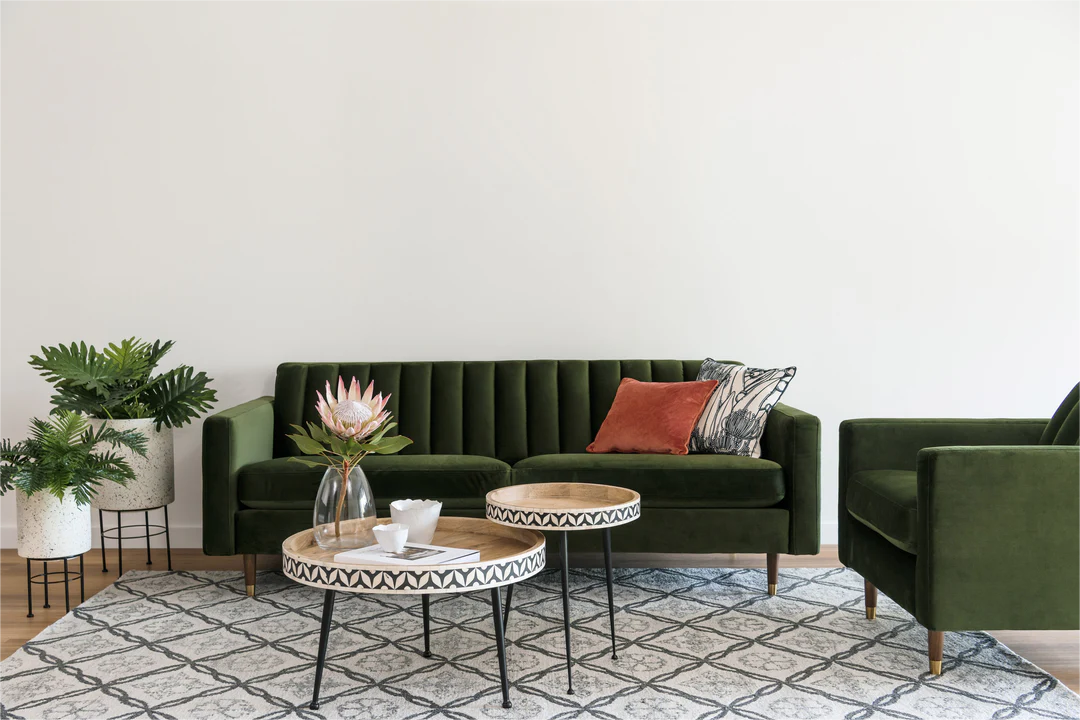 Solid Walnut Sofa Modern Minimalist Fabric Couch for Living Room