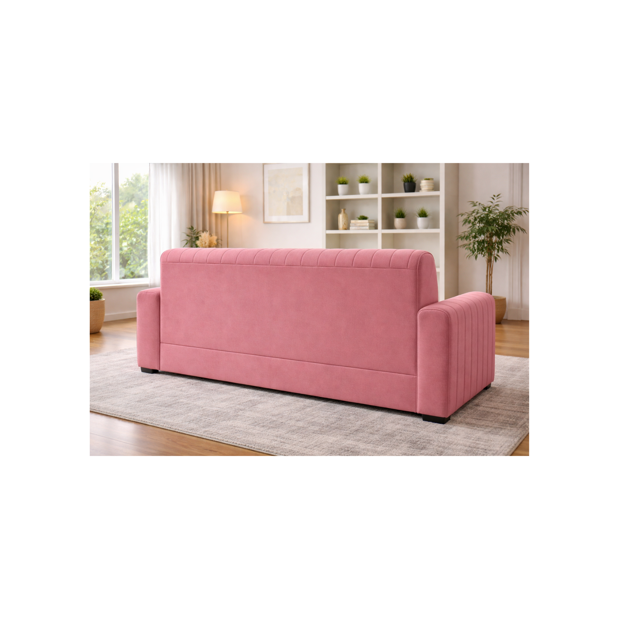 Luxury Blossom Tufted 3-Seater Sofa | Premium Moosa Fabric | Soft Cushion Comfort | Modern Living Room Sofa