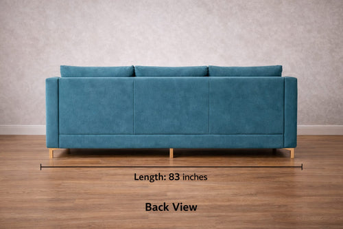 Aurora Luxe 3-Seater Premium Fabric Sofa with Gold Legs – Modern Living Room Sofa