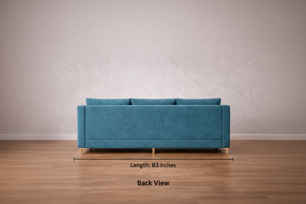 Aurora Luxe 3-Seater Premium Fabric Sofa with Gold Legs – Modern Living Room Sofa