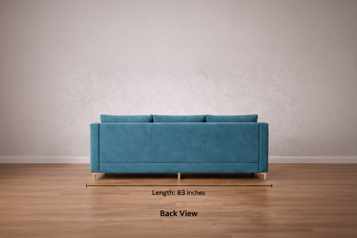 Aurora Luxe 3-Seater Premium Fabric Sofa with Gold Legs – Modern Living Room Sofa