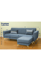 FlexLounge Nova L-Shape Sofa – Premium Suede Fabric | Convertible Pouffe Design