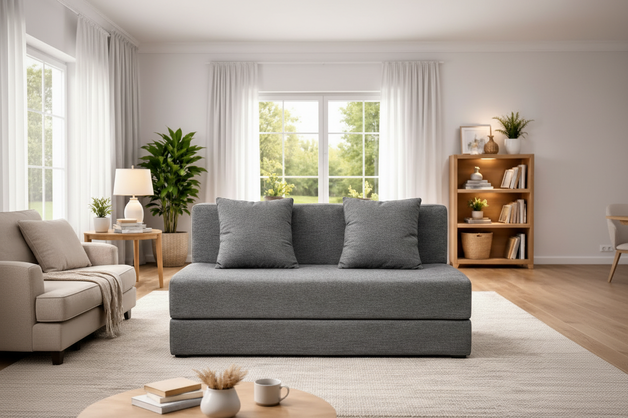 Moosa Fabric Premium 3-Seater Sofa – Modern Minimal Design | Ultra Comfort & Durable Build