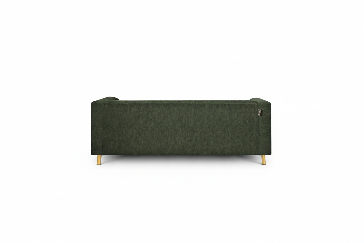Emerald Royale Luxe 3-Seater Sofa – Premium Olive Velvet with Gold Legs (Copy)