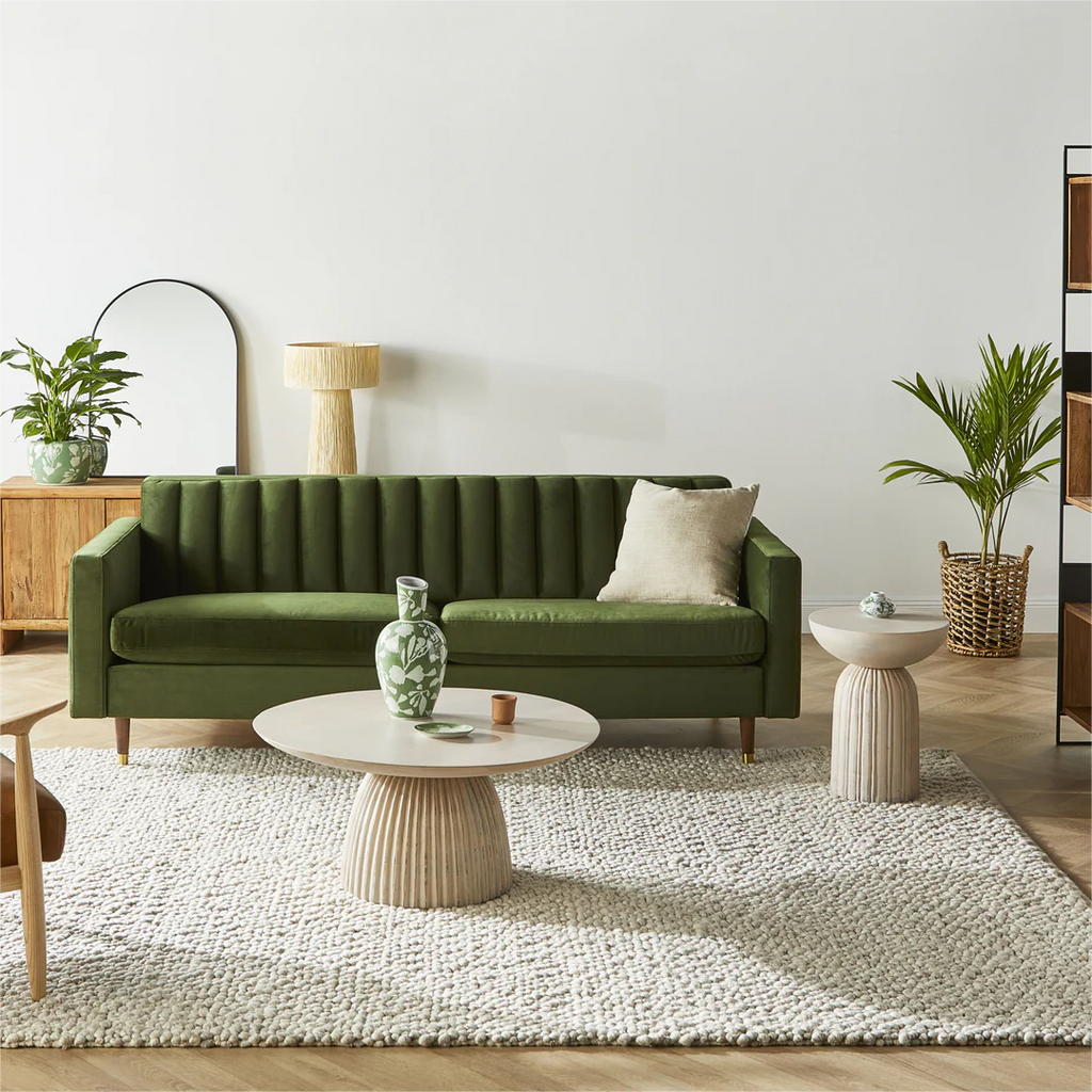 Solid Walnut Sofa Modern Minimalist Fabric Couch for Living Room