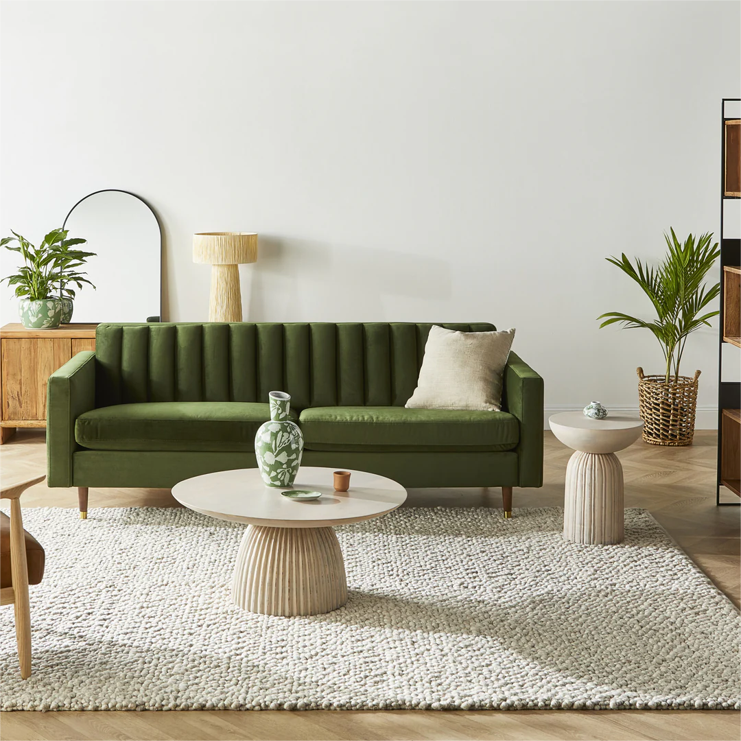 Solid Walnut Sofa Modern Minimalist Fabric Couch for Living Room