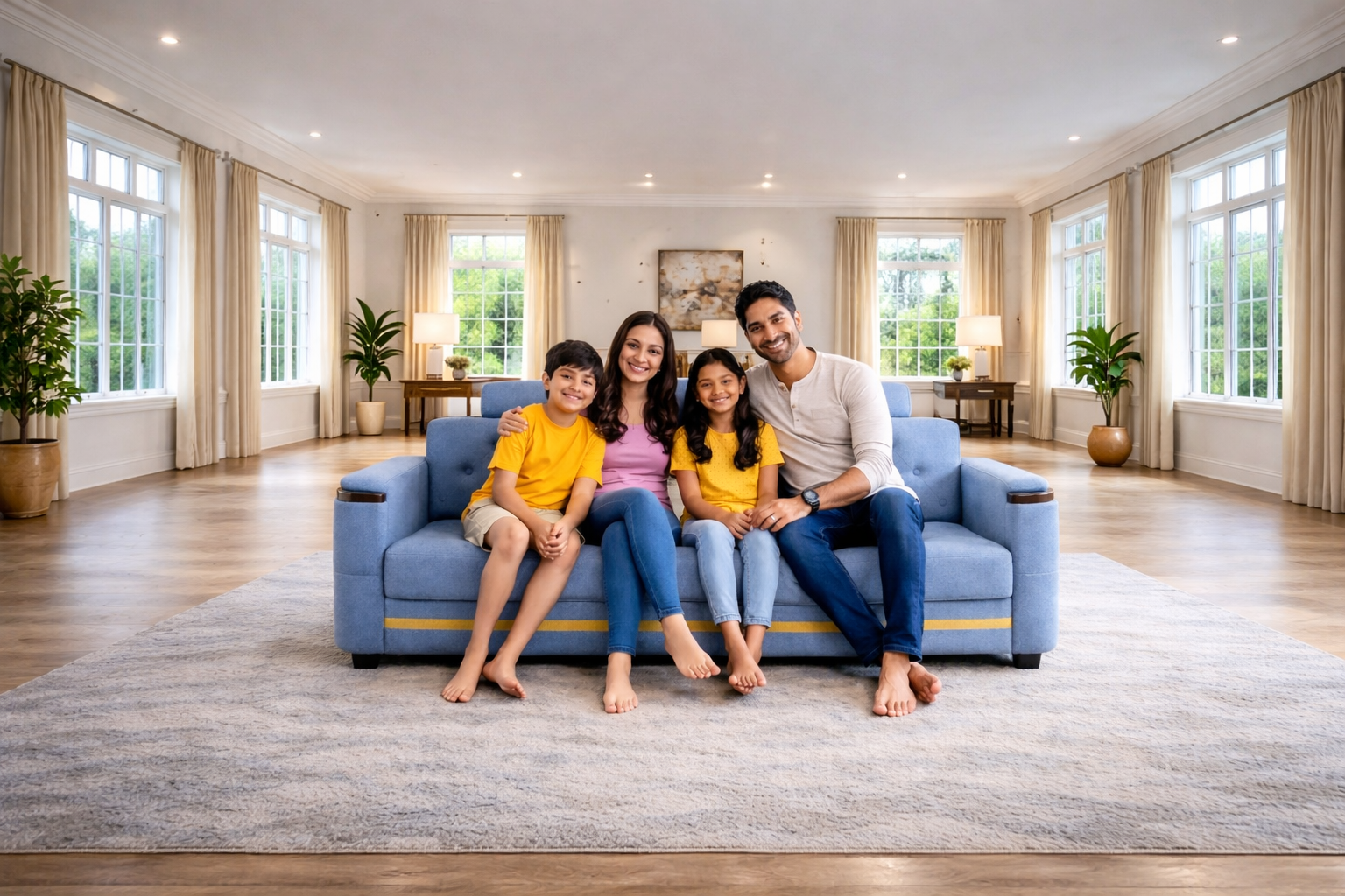 Aurelio Luxe 3-Seater Sofa | Premium Moosa Fabric | 40 Density Foam | Modern Living Room Sofa