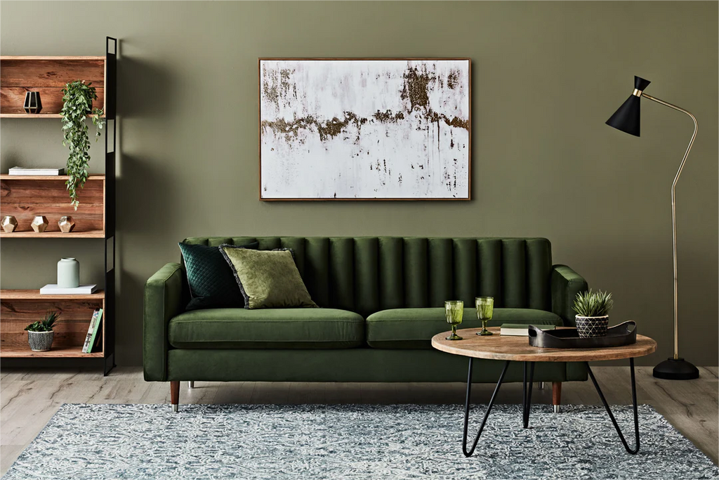 Solid Walnut Sofa Modern Minimalist Fabric Couch for Living Room