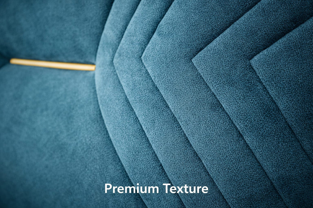 Aurora Luxe 3-Seater Premium Fabric Sofa with Gold Legs – Modern Living Room Sofa